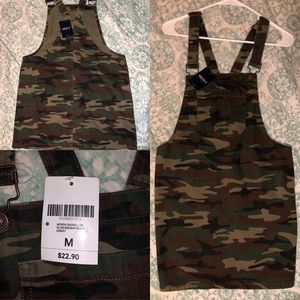 Camo Print Overall Skirt
